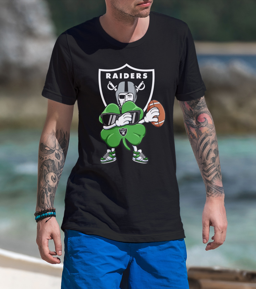 Oakland Raiders Shamrock Football Player T-Shirt