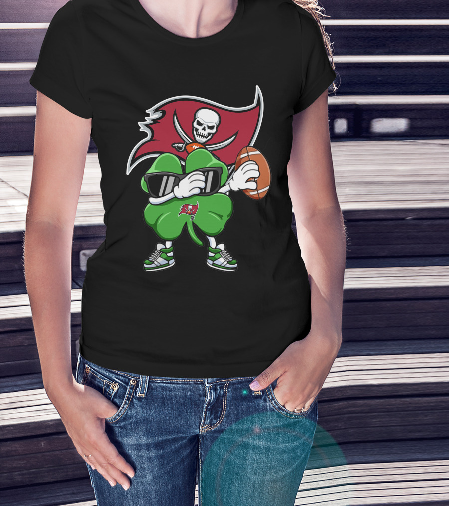 Tampa Bay Buccaneers Lucky Clover Football T-Shirt
