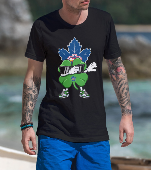 Toronto Marlies Clover Leaf Mascot With Sunglasses And Sneakers T-Shirt
