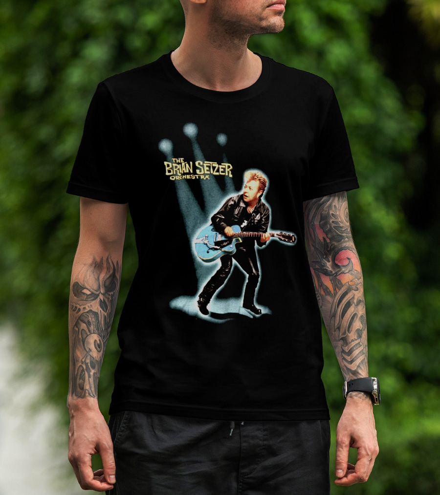 The Brian Setzer Orchestra Vintage Rockabilly Style Tone With Guitar T-Shirt