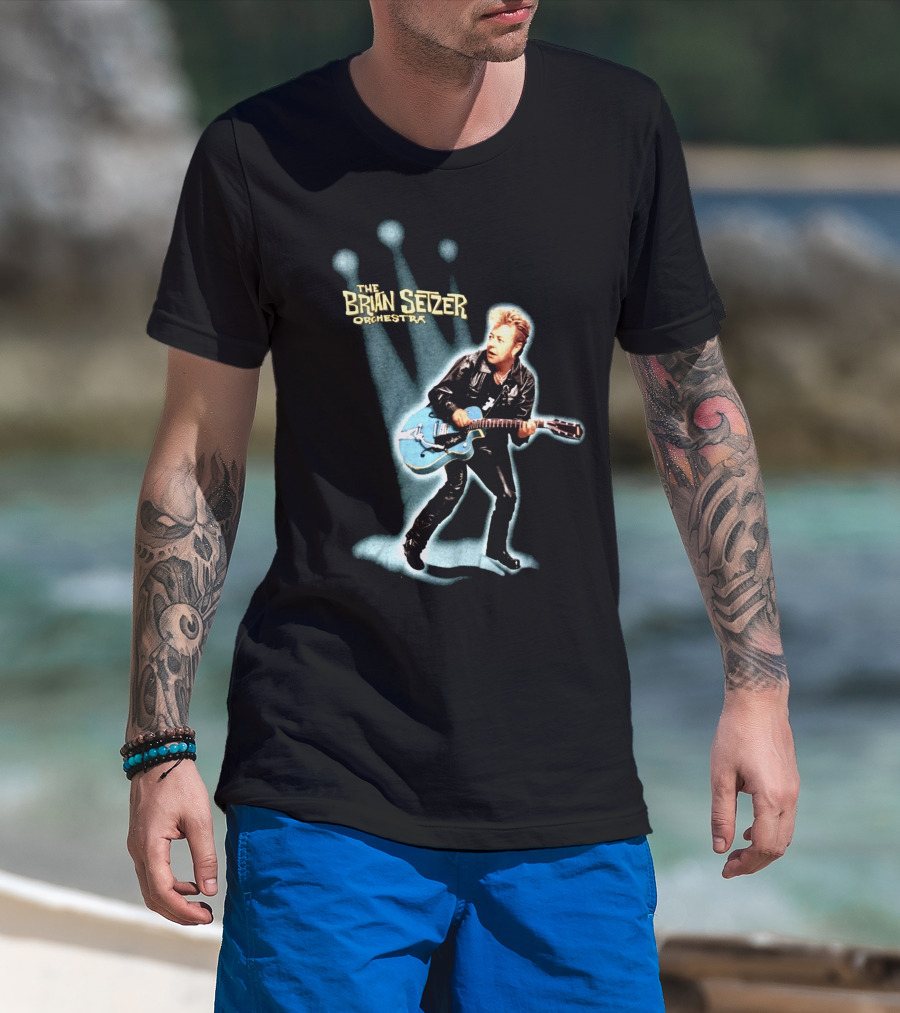 The Brian Setzer Orchestra Vintage Rockabilly Style Tone With Guitar T-Shirt