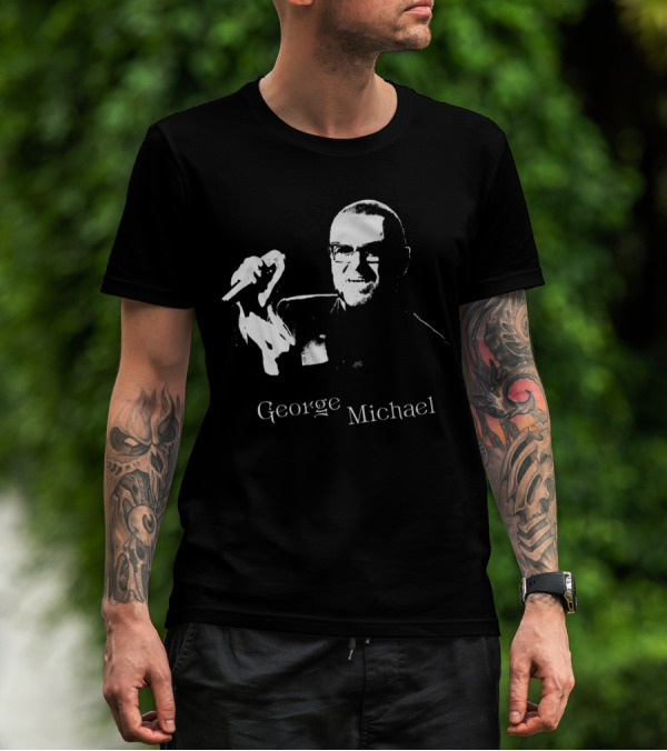 George Michael Monochrome Microphone T-Shirt