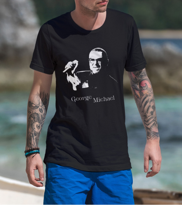 George Michael Monochrome Microphone T-Shirt