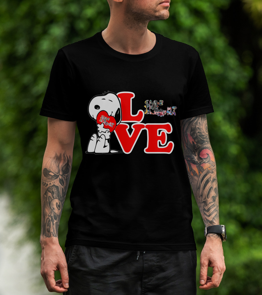 LOVE Snoopy With Cage The Elephant Heart T-Shirt
