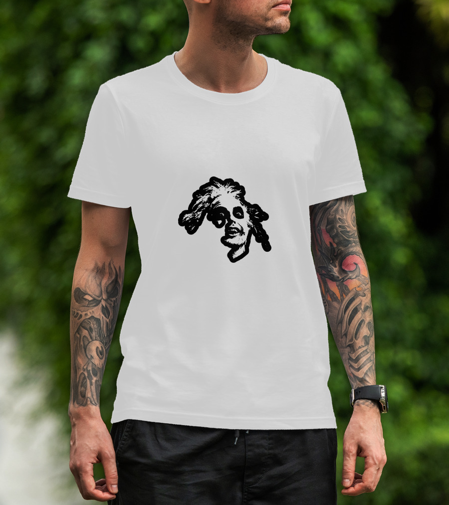 Beetlejuice Face Distorted Black And White Character Expression T-Shirt