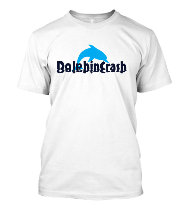 DolphinCrash Blue Dolphin Silhouette Playful Word T-Shirt
