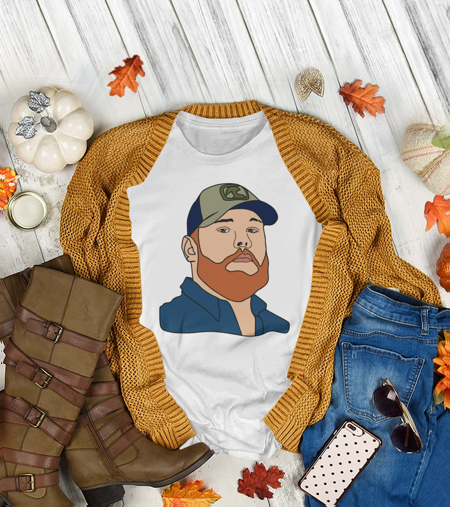 luke combs portrait hat and beard T-Shirt