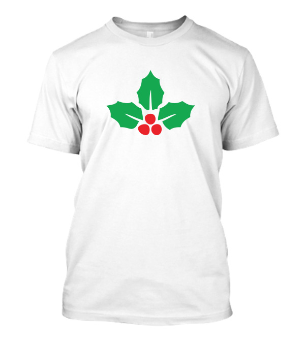 Holly Green Leaves And Red Berries T-Shirt