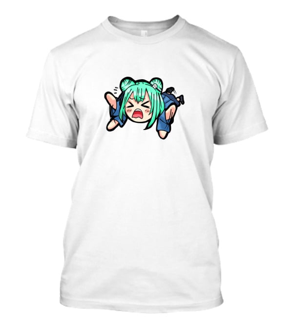 Hololive Green-Haired Anime Character Crying Chibi T-Shirt