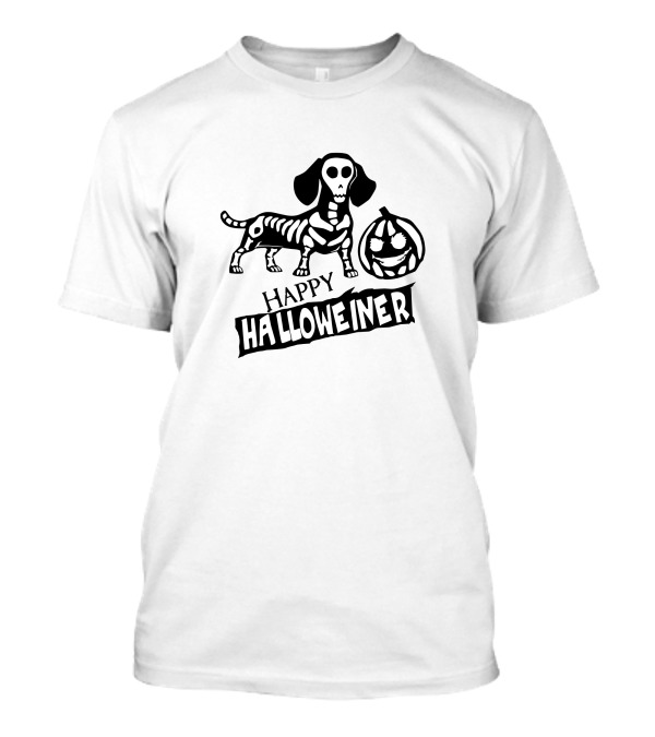 Happy Halloweiner Skeleton Dachshund Jack-o'-Lantern T-Shirt