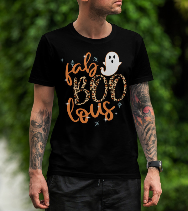 Faboolous Leopard Print Halloween Ghost T-Shirt