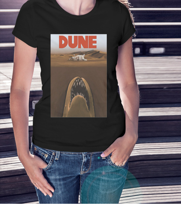 Dune Sandworm Layered Desert Scene T-Shirt