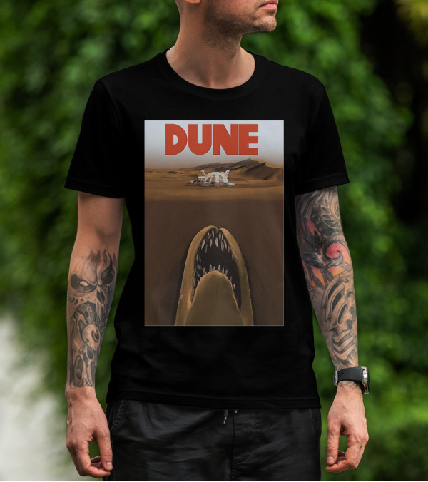 Dune Sandworm Layered Desert Scene T-Shirt