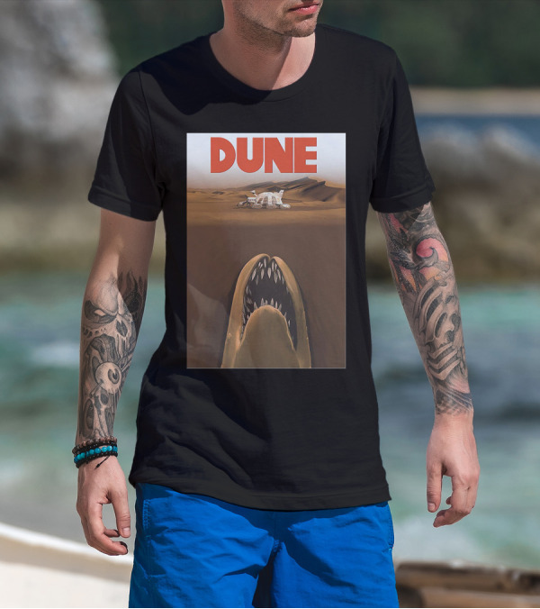 Dune Sandworm Layered Desert Scene T-Shirt