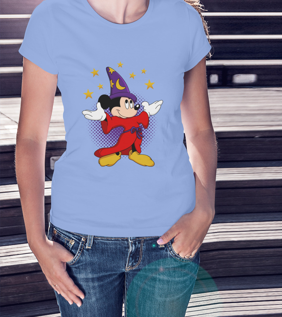 Mickey Mouse Wizard Sorcerer's Apprentice Magic Stars T-Shirt