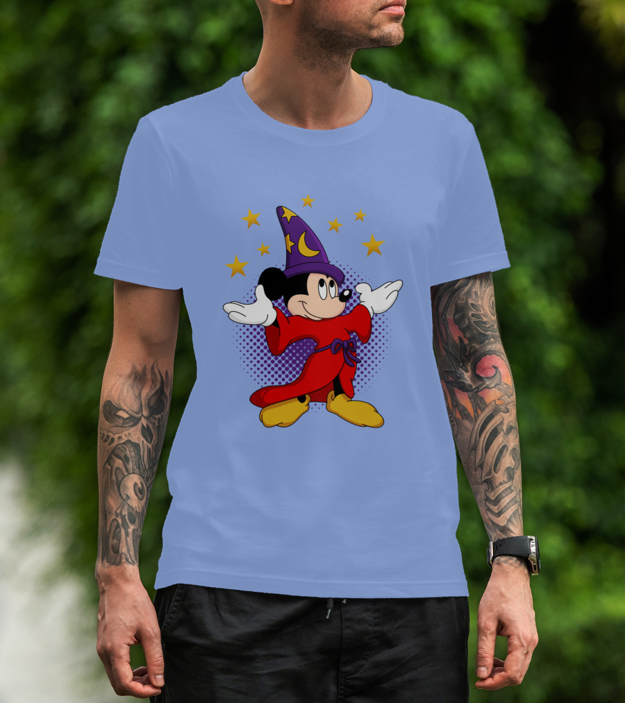 Mickey Mouse Wizard Sorcerer's Apprentice Magic Stars T-Shirt