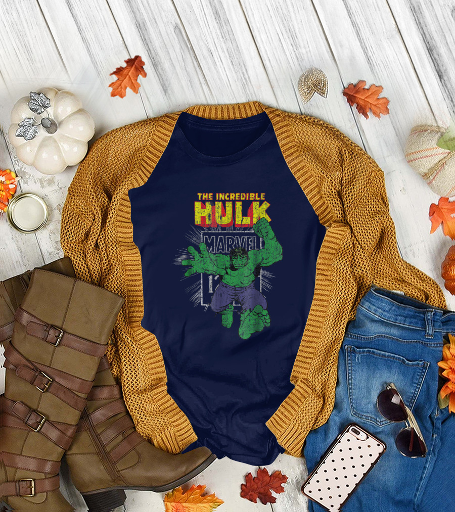 The Incredible Hulk Marvel Retro Comic Book Stamp T-Shirt
