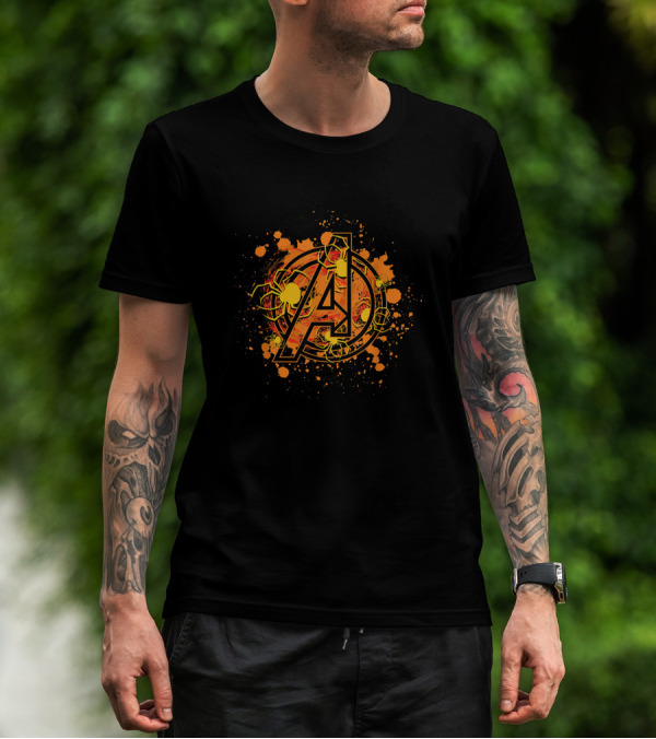Avengers Marvel Spooky Spider Logo Halloween Burst T-Shirt