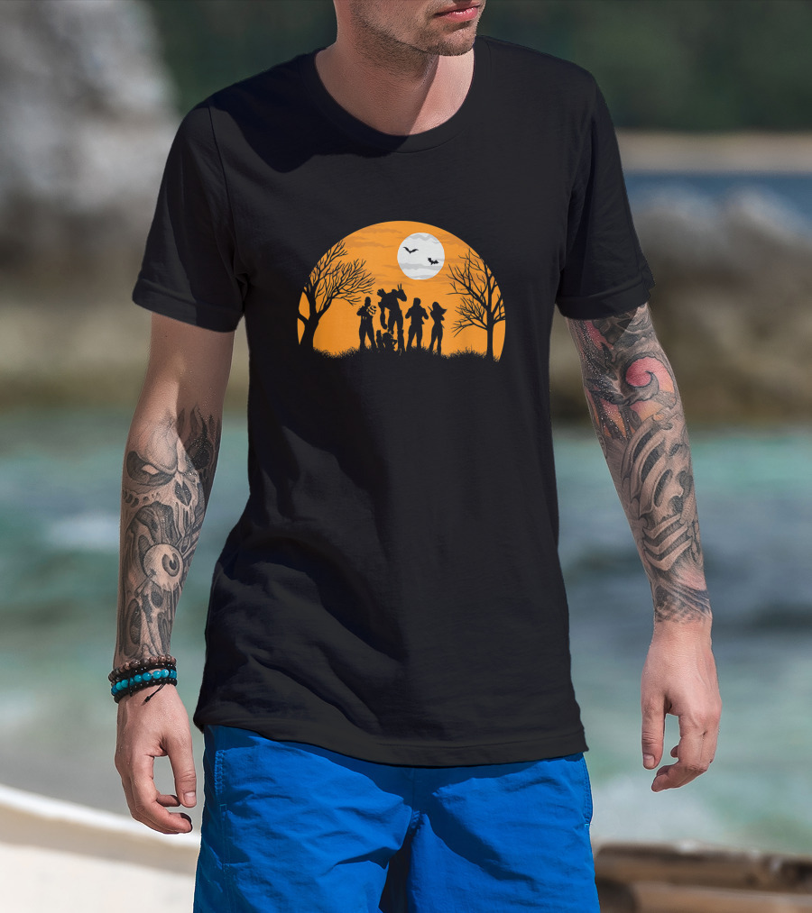 Guardians Of The Galaxy Halloween Silhouette Scene Marvel T-Shirt