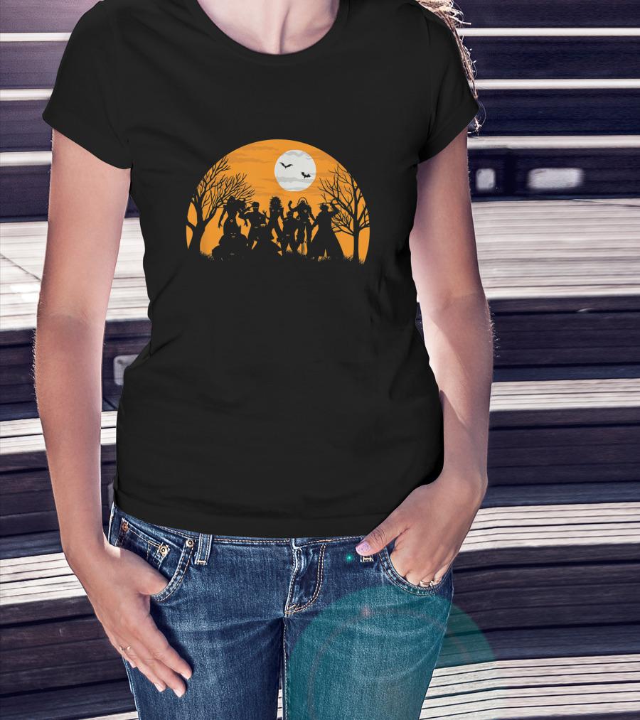 Marvel X Halloween Silhouettes Full Moon Bats T-Shirt