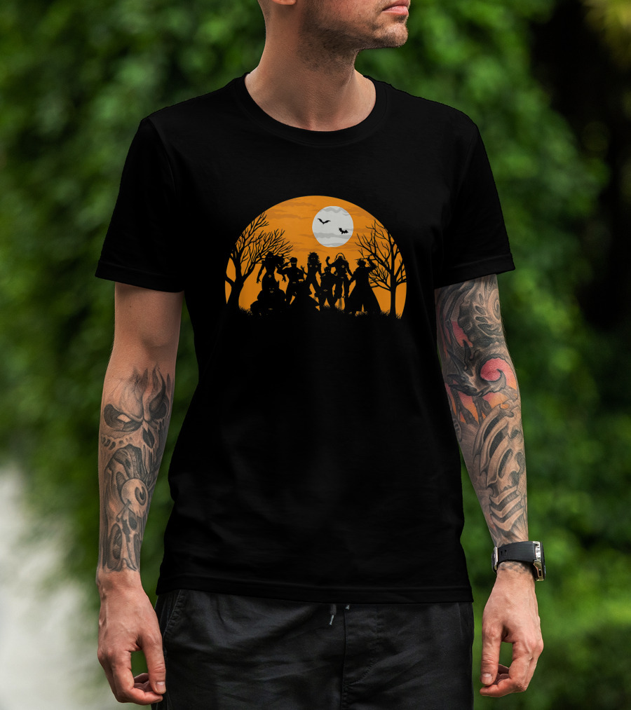 Marvel X Halloween Silhouettes Full Moon Bats T-Shirt