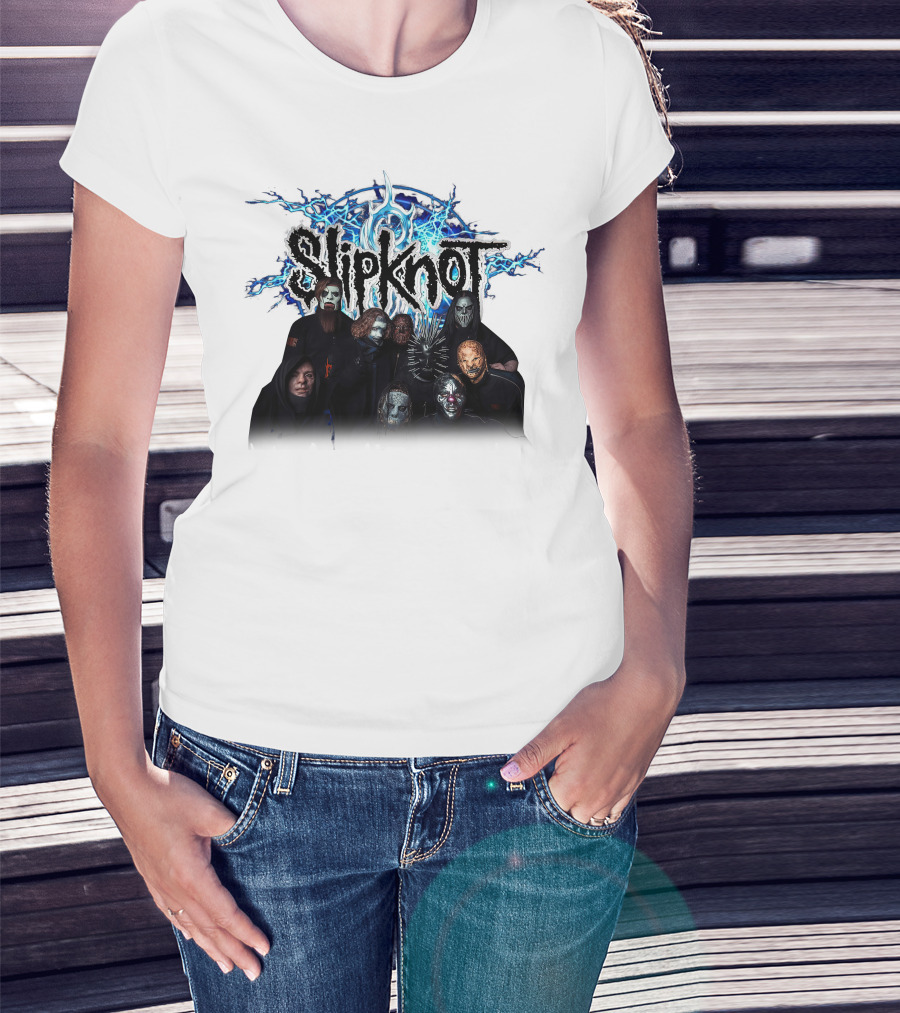 Slipknot We Are Not Your Kind Band Members Portrait With Masks T-Shirt