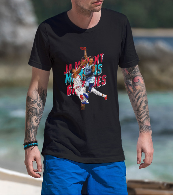 Ja Morant Memphis Grizzlies Dunking Action T-Shirt