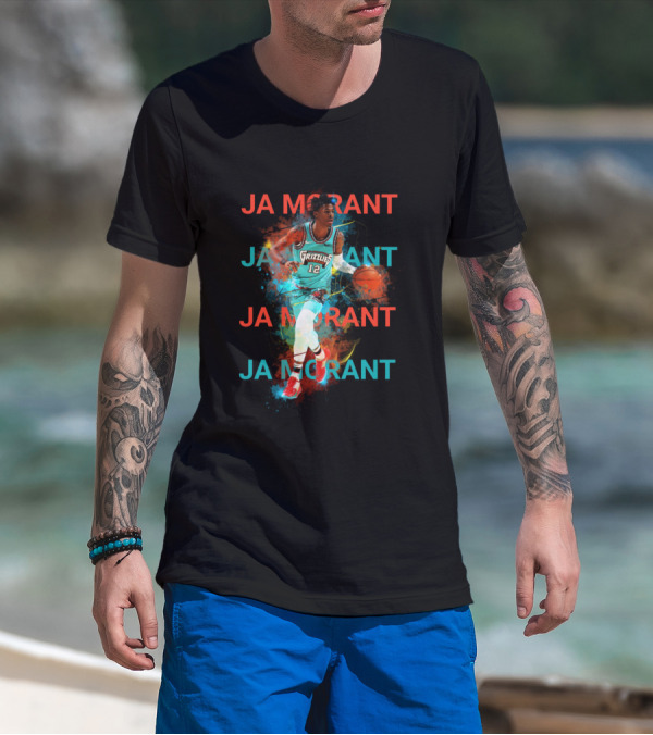 Ja Morant Grizzlies Basketball Dynamic Action T-Shirt