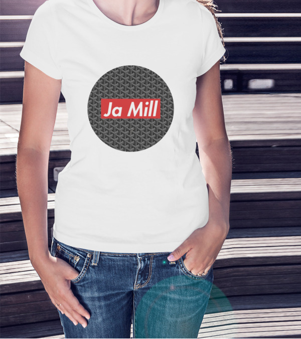 Ja Mill Red Typography On Black Patterned Circle T-Shirt
