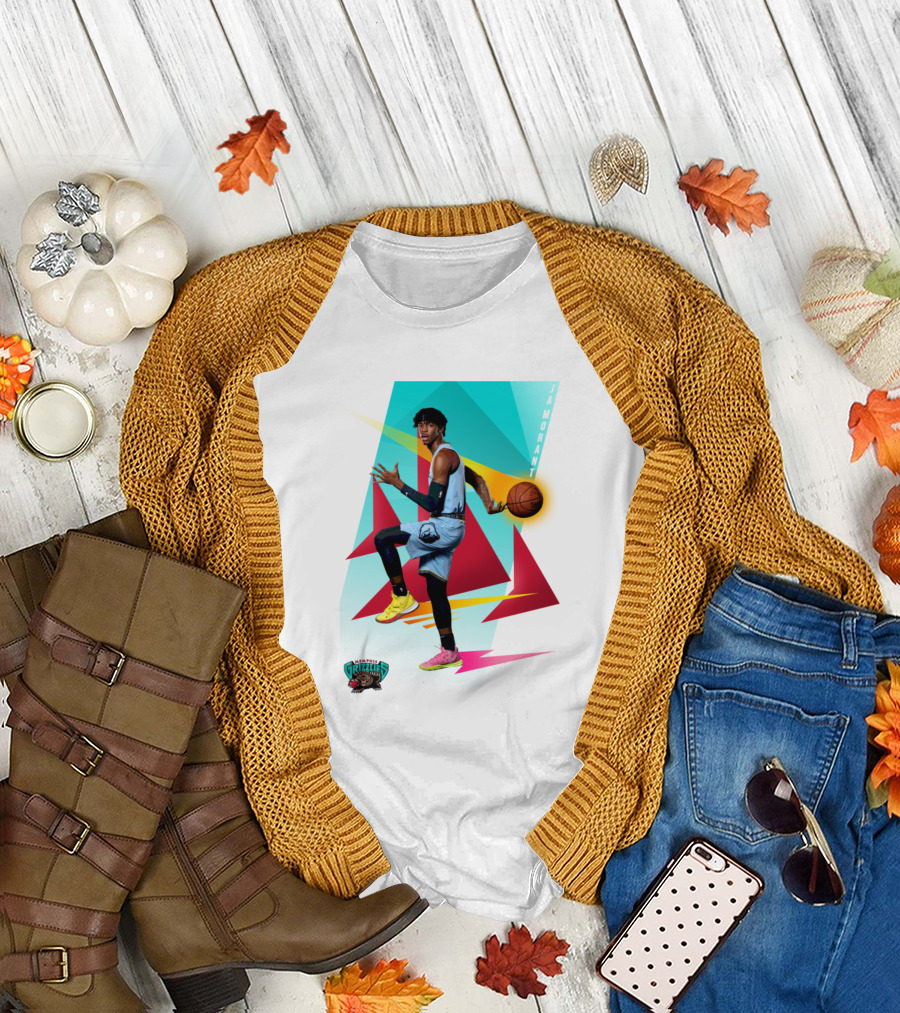 Ja Morant Memphis Grizzlies Retro Vibe Basketball Action T-Shirt