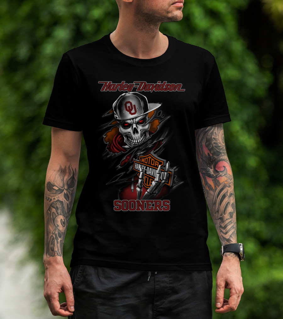 Harley Davidson Sooners Ou Skull T-Shirt