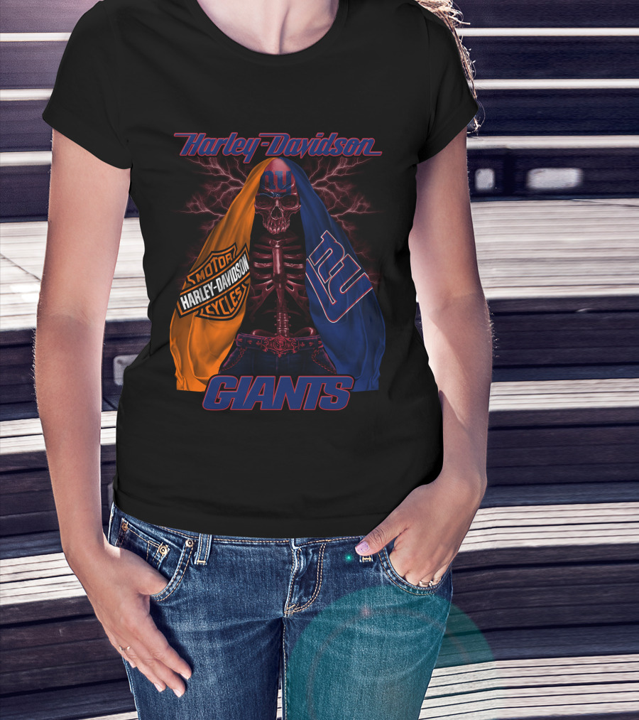 Harley Davidson New York Giants Motorcycles Hd0903 T-Shirt