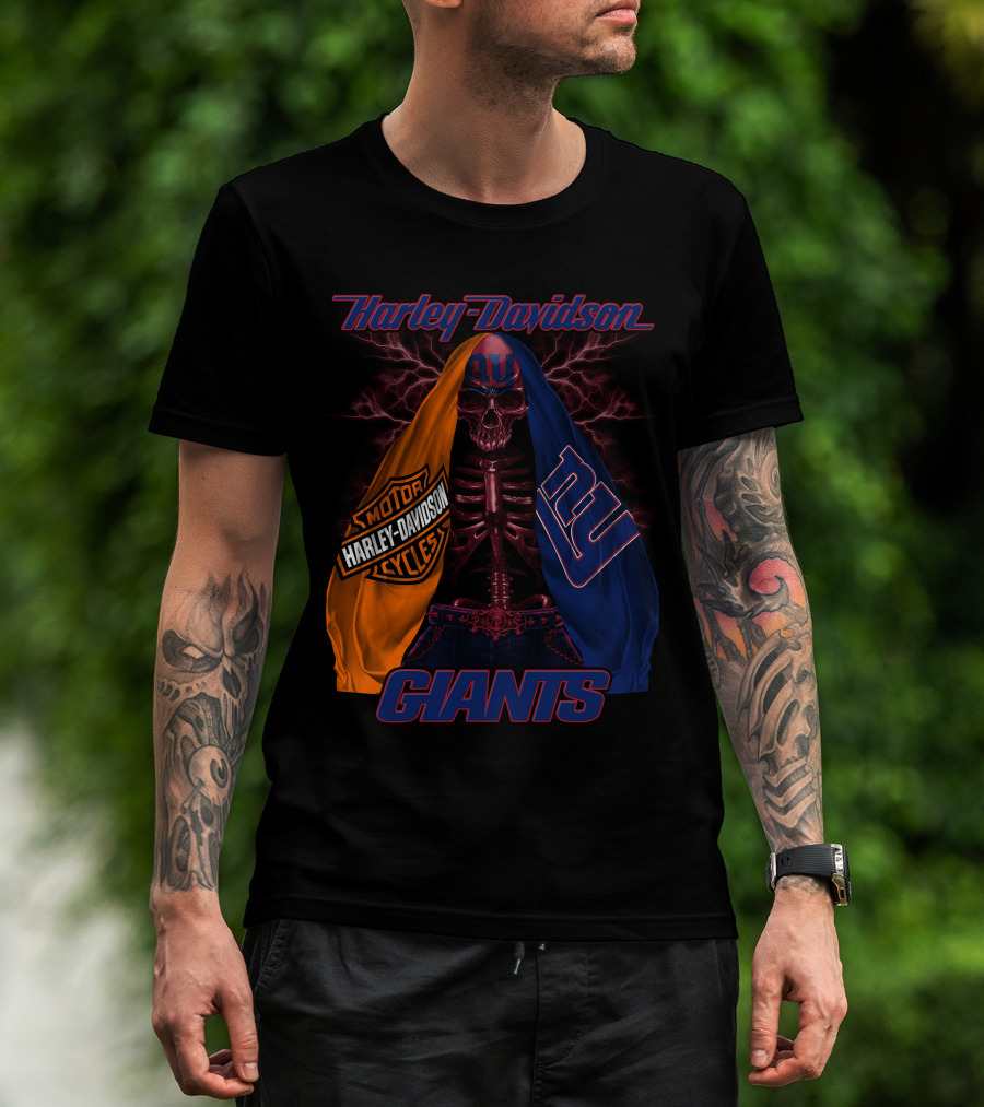 Harley Davidson New York Giants Motorcycles Hd0903 T-Shirt