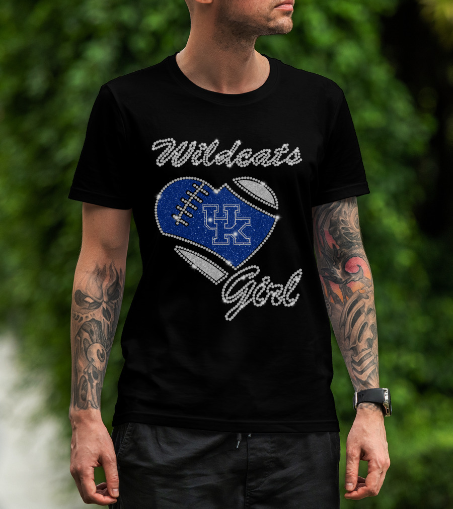 Wildcats Girl UK Football Heart G1003 Kentucky Wildcats T-Shirt