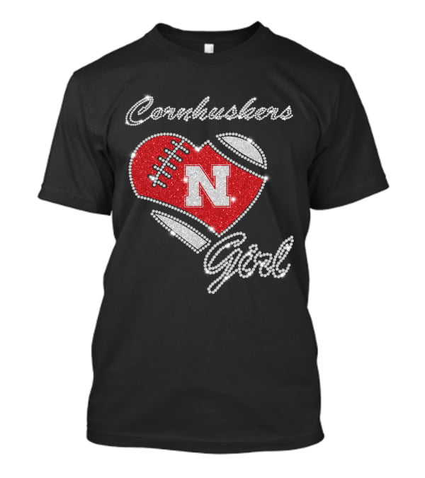 Cornhuskers Girl N Nebraska Football Heart T-Shirt