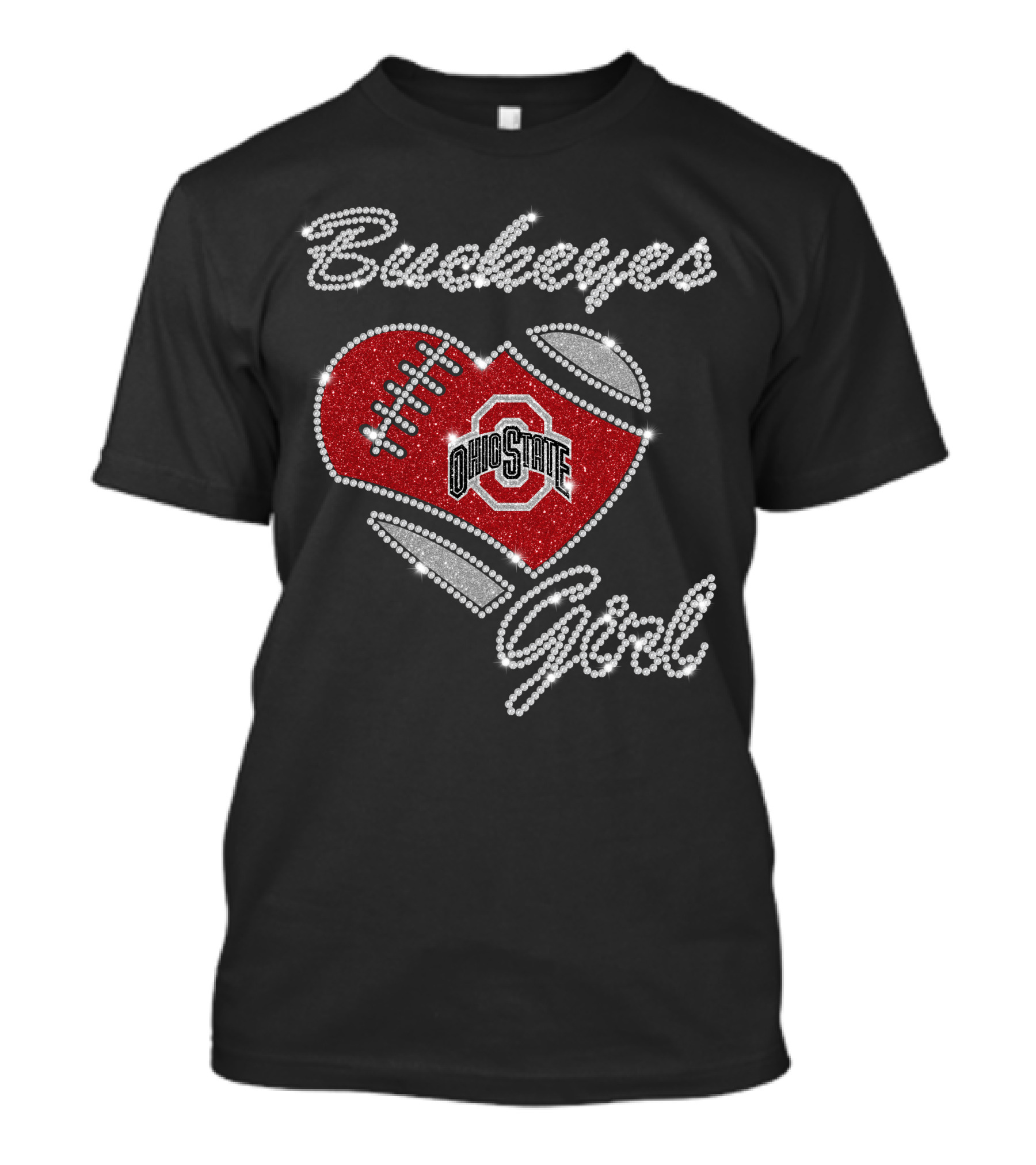 Ohio State Buckeyes Heart Football Buckeyes Girl Shirt T-Shirt