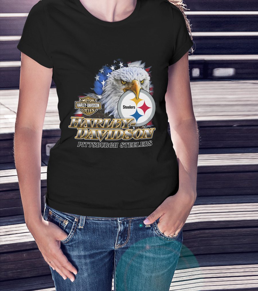 Harley Davidson Pittsburgh Steelers American Eagle T-Shirt