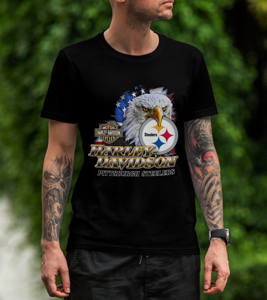 Harley Davidson Pittsburgh Steelers American Eagle T-Shirt