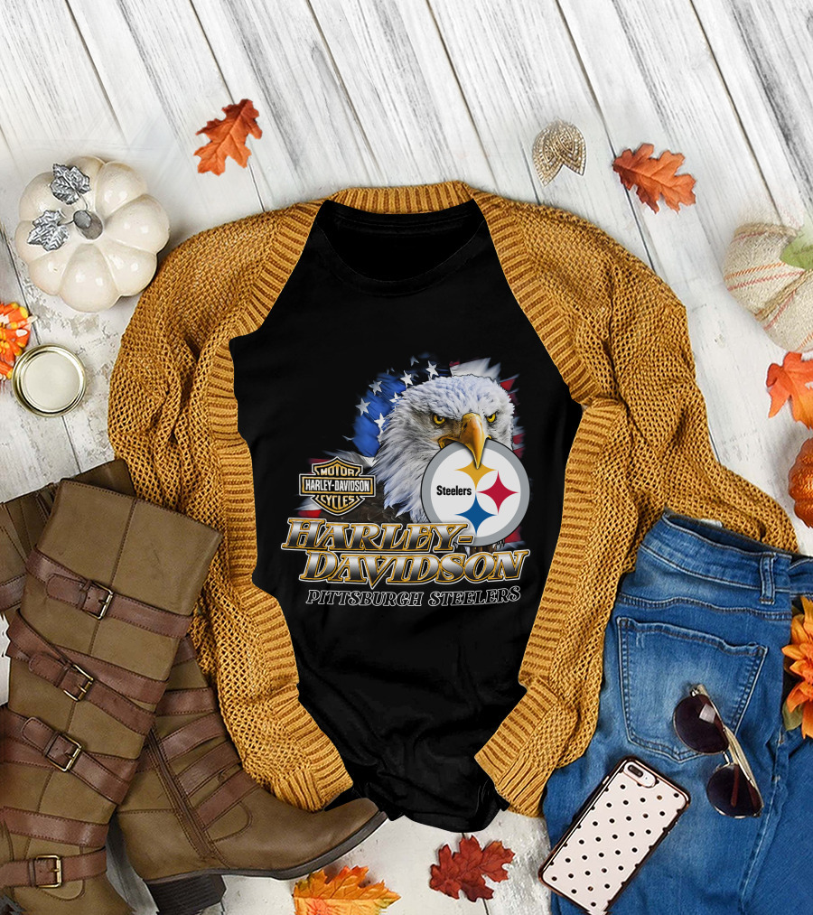 Harley Davidson Pittsburgh Steelers American Eagle T-Shirt
