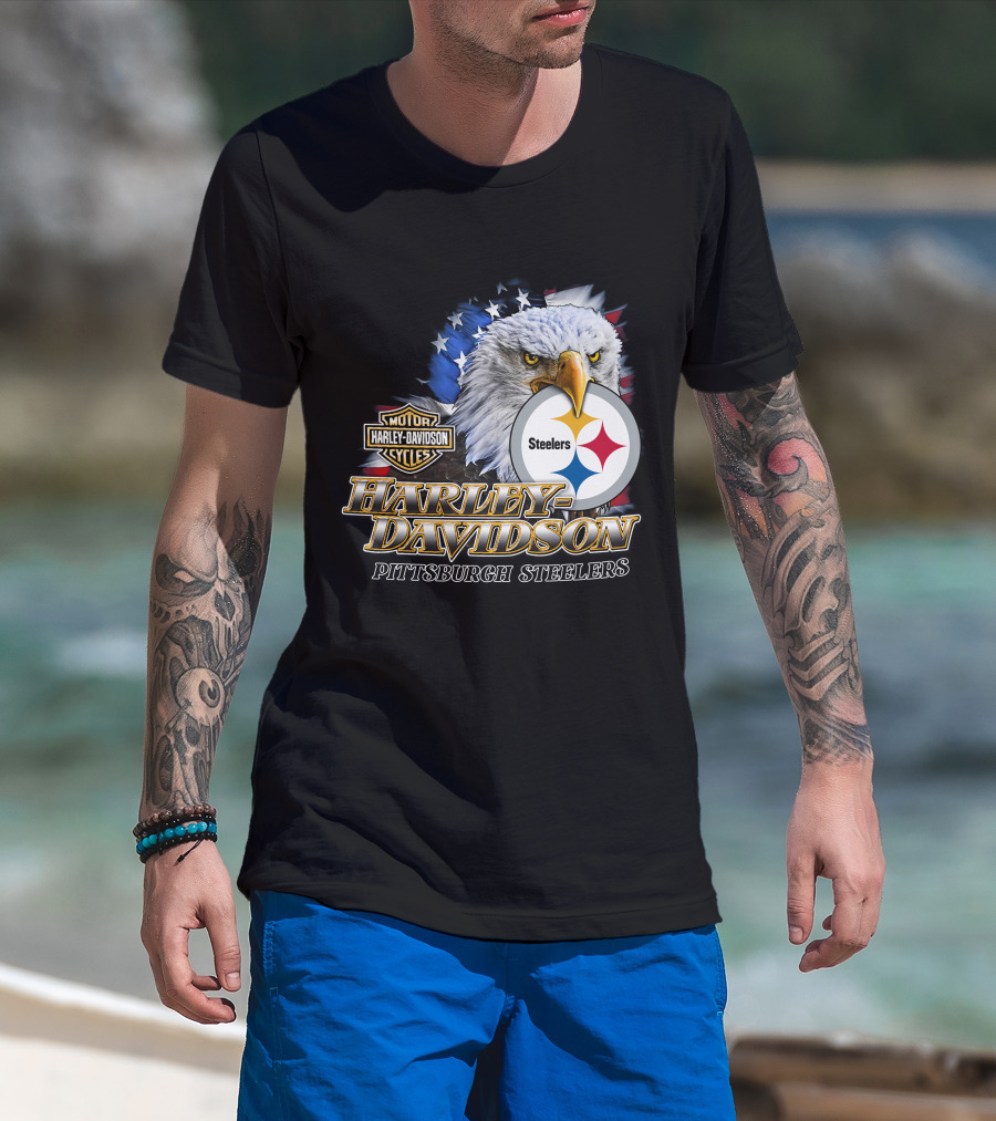 Harley Davidson Pittsburgh Steelers American Eagle T-Shirt
