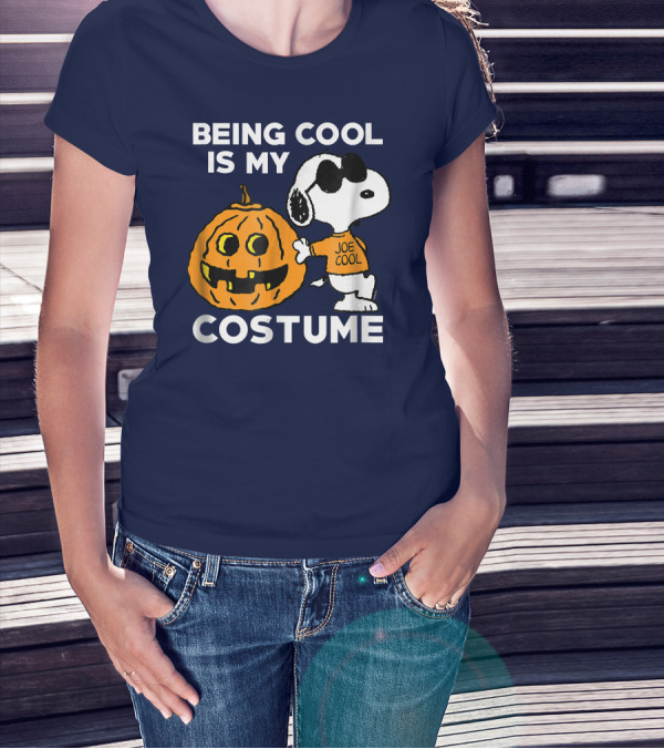 Being Cool Is My Costume Joe Cool Halloween Snoopy Pumpkin T-Shirt