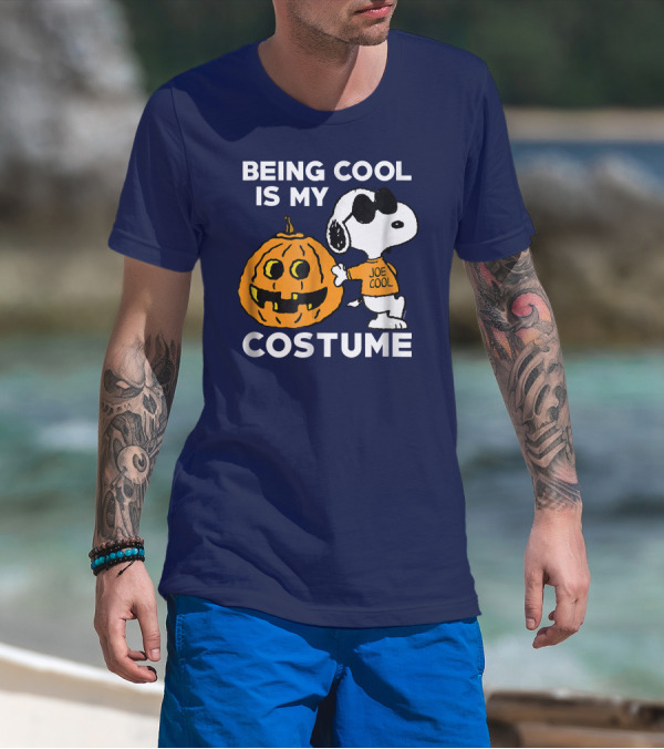 Being Cool Is My Costume Joe Cool Halloween Snoopy Pumpkin T-Shirt