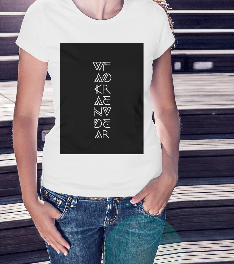 Wakanda Forever Vertical Tribal Text T-Shirt