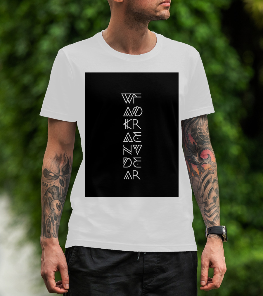 Wakanda Forever Vertical Tribal Text T-Shirt