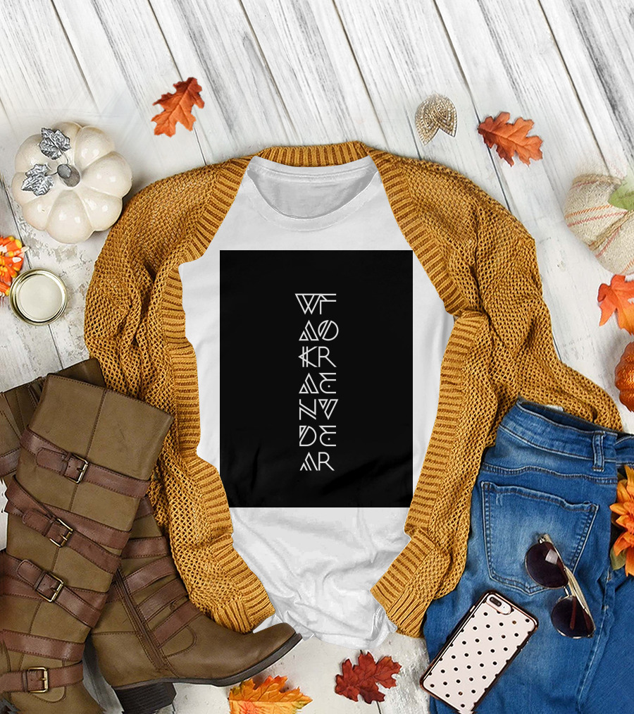 Wakanda Forever Vertical Tribal Text T-Shirt