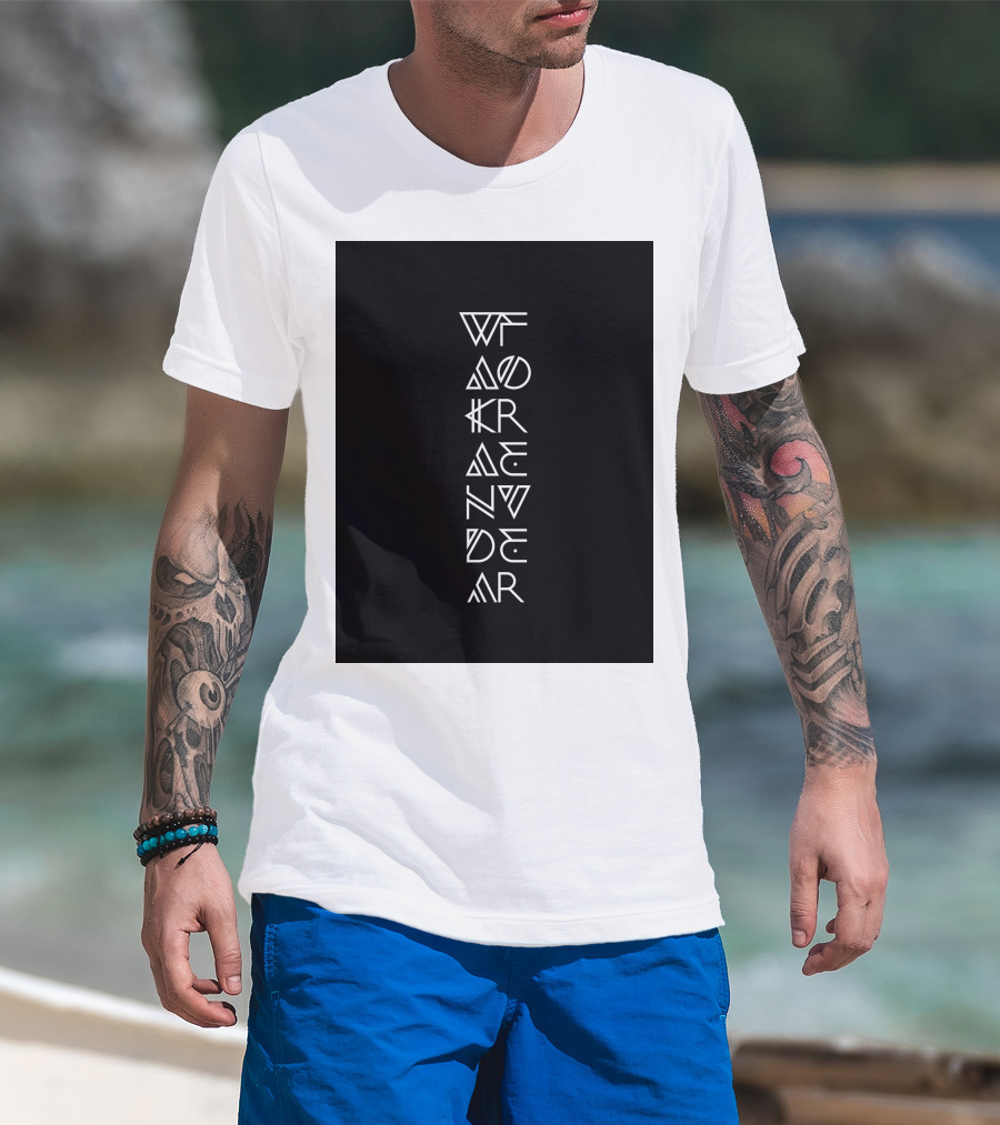 Wakanda Forever Vertical Tribal Text T-Shirt