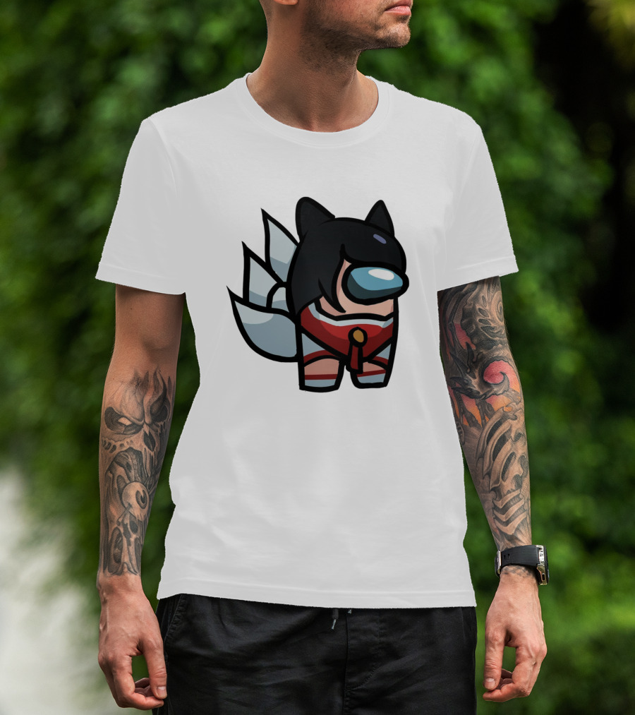 Among Us Character Cosplaying Ahri From League Of Legends T-Shirt
