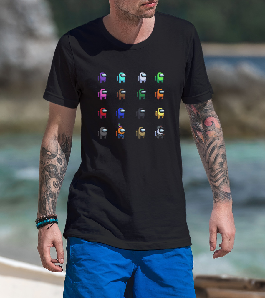 Among Us Crew Set Colorful Characters Collection T-Shirt