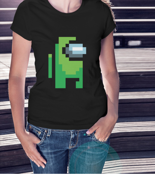 Among Us Lime Crewmate Character Pixel T-Shirt