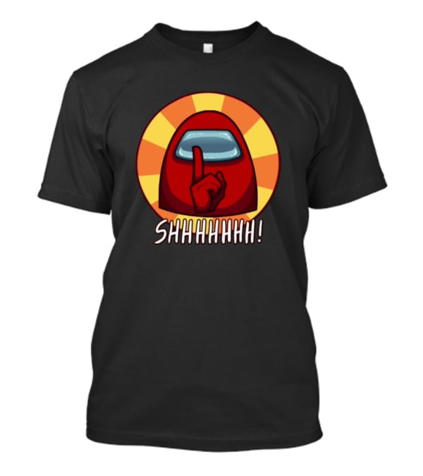 Among Us Shhhhhh Red Crewmate Silence Gesture T-Shirt
